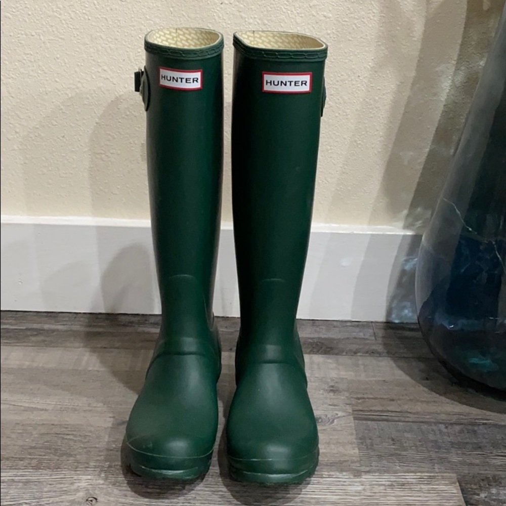 Green Matte Hunter Rain Boots